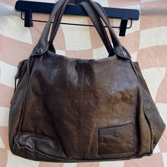 bcbg Maxazria Large Leather Brown Tote Bag - Picture 5 of 10